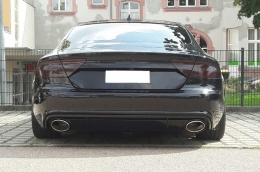 Rear Bumper Valance Air Diffuser suitable for Audi A7 4G (2010-2014) with Exhaust Tips RS7 Design-image-6020844