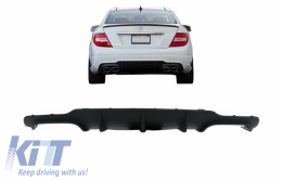 Rear Bumper Valance Air Diffuser suitable for Mercedes C-class W204 C204 AMG Sport Line (2012-2014) Limousine Coupe-image-6063611