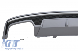 Rear Bumper Valance Air Diffuser suitable for Audi A7 4G Facelift (2015-2018) S7 Design Only Standard Bumper-image-6069745