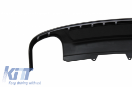 Rear Bumper Valance Air Diffuser suitable for Audi A4 B8 Facelift Limousine/Avant (2012-2015) with Exhaust Muffler Tips Tail Pipes S-Line Design only Standard Bumper-image-6056173