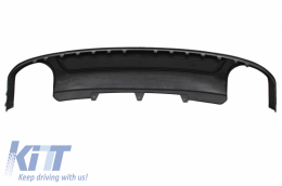 Rear Bumper Valance Air Diffuser suitable for AUDI A4 B8 Pre Facelift Limousine/Avant (2008-2011) with Exhaust Muffler Tips Tail Pipes S-Line Design only Standard Bumper-image-6056410