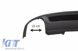 Rear Bumper Valance Air Diffuser suitable for AUDI A4 B8 Pre Facelift Limousine/Avant (2008-2011) with Exhaust Muffler Tips Tail Pipes S-Line Design only Standard Bumper-image-6056411