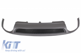 Rear Bumper Valance Air Diffuser suitable for Audi A4 B8 Pre Facelift Limousine Avant (2008-2011) with Carbon Fiber Exhaust Muffler Tips S-Line Design only Standard Bumper-image-6056440