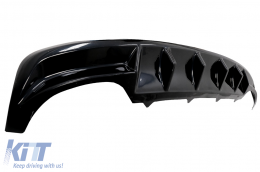 Rear Bumper Valance Air Diffuser suitable for Skoda Octavia III 5E Sedan Wagon (2013-2019) Piano Black-image-6089822