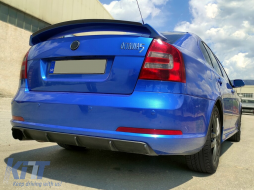 Rear Bumper Valance Air Diffuser suitable for Skoda Octavia II (2004-2009) Piano Black-image-6089839