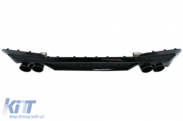 Rear Bumper Valance Diffuser Double Outlet with Exhaust Tips suitable for BMW X3 G01 (2018-2020) M Design Piano Black-image-6076886