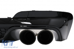 Rear Bumper Valance Diffuser Double Outlet with Exhaust Tips suitable for BMW X3 G01 (2018-2020) M Design Piano Black-image-6076887