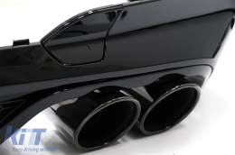 Rear Bumper Valance Diffuser Double Outlet with Exhaust Tips suitable for BMW X3 G01 (2018-2020) M Design Piano Black-image-6076895