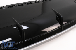 Rear Bumper Valance Diffuser Double Outlet suitable for Audi Q7 SUV 4M (2015-2019) Standard Bumper-image-6095207