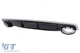 Rear Bumper Valance Diffuser Double Outlet suitable for Audi Q7 SUV 4M (2015-2019) S-Line Bumper-image-6095215