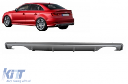 Rear Bumper Valance Diffuser suitable for Audi A3 8V Sedan (2012-2015) S3 Design-image-6074712