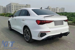 Rear Bumper Valance Diffuser suitable for Audi A3 8Y Sedan S-Line S3 (2020-)-image-6105030