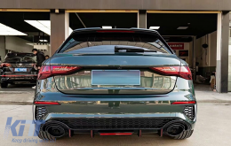 Rear Bumper Valance Diffuser suitable for Audi A3 8Y Hatchback S-Line S3 (2020-)-image-6105036