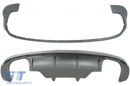 Rear Bumper Valance Diffuser suitable for Audi Q5 8R (2009-2016) with Exhaust System and Twin Muffler Tips-image-6079861