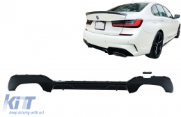 Rear Bumper Valance Diffuser suitable for BMW 3 Series G20 G28 Sedan G21 Touring (2019-up) M340i M Look Black-image-6081468