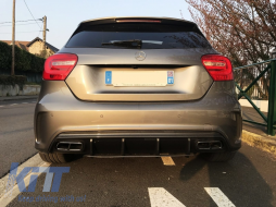 Rear Bumper Valance Diffuser suitable for Mercedes W176 A-Class (2013-2018) A45 Facelift Design Carbon Look-image-6061115