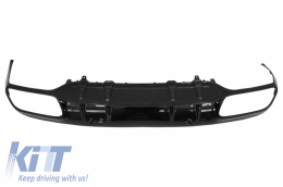 Rear Bumper Valance Diffuser suitable for Mercedes C-Class C205 A205 Coupe Cabriolet (2014-2019) Facelift C63S Design All Black-image-6055160