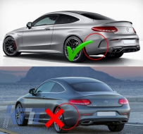 Rear Bumper Valance Diffuser suitable for Mercedes C-Class C205 A205 Coupe Cabriolet (2014-2019) Facelift C63S Design All Black-image-6055169