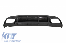 Rear Bumper Valance Diffuser with Exhaust Muffler Tips suitable for Mercedes W176 A-Class (2013-2018) A45 Facelift Design Carbon Look-image-6047393