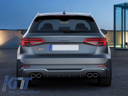 Rear Bumper Valance Diffuser with Exhaust System suitable for Audi A3 8V Facelift Hatchback Sportback (2016-2019) S-Line Bumper S3 Design-image-6077653