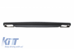 Rear Bumper Valance Diffuser with Exhaust Tips suitable for Audi A6 4G Limousine (2011-2014) Facelift Look-image-6047698