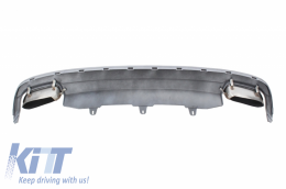 Rear Bumper Valance Diffuser with Exhaust Tips suitable for Audi A6 4G Limousine (2011-2014) Facelift Look-image-6047700