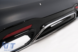 Rear Bumper with Diffuser and Exhaust Muffler Tips Chrome suitable for Mercedes S-Class W222 Facelift Sedan (07.2017-08.2020) S63 Design-image-6093078