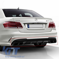 Rear Bumper with Exhaust Muffler Tips Black and LED Light Bar Taillights suitable for Mercedes W212 E-Class Facelift (2009-2012) E63 Design-image-6052914