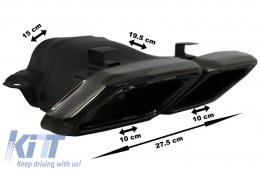 Rear Bumper with Exhaust Muffler Tips Black suitable for Mercedes E-Class W212 Facelift (2013-2016)-image-6050880