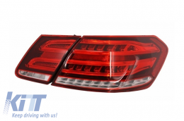 Rear Bumper with Exhaust Muffler Tips Black Edition and LED Light Bar Taillights suitable for Mercedes W212 E-Class Facelift (2009-2012) E63 Design-image-6052926