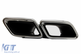 Rear Bumper with Exhaust Muffler Tips Chrome suitable for Mercedes E-Class W213 (2016-2019) E63 Design-image-6080189