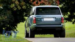 Rear Bumper with Exhaust Muffler Tips suitable for Range Rover Vogue IV L405 (2013-2017) Upgrade to Facelift 2018+ SVO Design-image-6046237