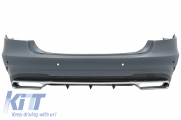 Rear Bumper with Exhaust Muffler Tips suitable for Mercedes E-Class W212 Facelift (2013-2016) E63 Design-image-6050767