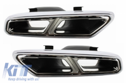 Rear Bumper with Exhaust Muffler Tips suitable for Mercedes E-Class W212 Facelift (2013-2016) E63 Design-image-6050770