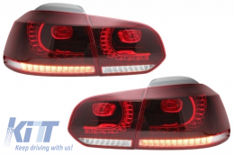 Rear Bumper with Exhaust System suitable for VW Golf VI (2008-2013) R20 Design Taillights Full LED Cherry Red (LHD and RHD) and Side Skirts-image-6051028