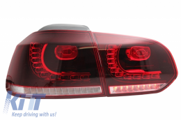 Rear Bumper with Exhaust System suitable for VW Golf VI (2008-2013) R20 Design Taillights Full LED Cherry Red (LHD and RHD) and Side Skirts-image-6051034