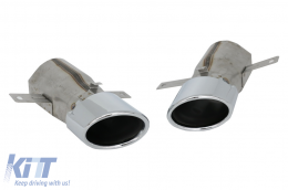 Rear Diffuser and Exhaust Tips Silver suitable for Mercedes CLA X118 Shooting Brake C118 Coupe Sport Line (2019-up) CLA35 Design-image-6080107