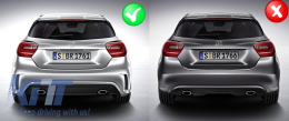 Rear Diffuser and Exhaust Tips suitable for Mercedes A-Class W176 (2012-2018) Sport Pack-image-6003445