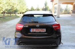 Rear Diffuser and Exhaust Tips suitable for Mercedes A-Class W176 (2012-2018) Sport Pack-image-6003531