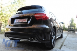 Rear Diffuser and Exhaust Tips suitable for Mercedes A-Class W176 (2012-2018) Sport Pack-image-6003532