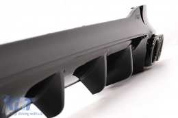 Rear Diffuser and Exhaust Tips suitable for Mercedes CLA X118 Shooting Brake C118 Coupe Sport Line (2019-up) CLA45S Design Aerodynamic Night Package-image-6090619