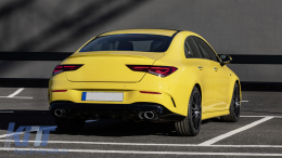 Rear Diffuser and Exhaust Tips with Front Grille suitable for Mercedes CLA X118 Shooting Brake C118 Coupe Sport Line (2019-up) CLA35 GT-R Design-image-6080488