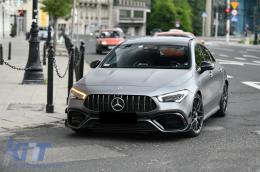 Rear Diffuser and Exhaust Tips with Front Grille suitable for Mercedes CLA X118 Shooting Brake C118 Coupe Sport Line (2019-up) CLA35 GT-R Design-image-6080498