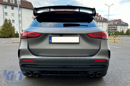 Rear Diffuser and Piano Black Exhaust Tips suitable for Mercedes GLA SUV H247 Sport Line (2020-) Aero 45S Design Night Package-image-6097330