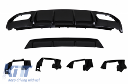 Rear Diffuser Black Edition with Muffler Tips suitable for Mercedes A-Class W176 (2012-2018) A45 Facelift Design-image-6028051