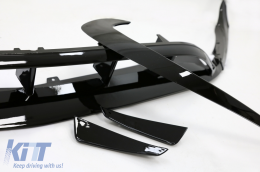 Rear Diffuser Black Edition with Muffler Tips suitable for Mercedes A-Class W176 (2015-2018) and Front Bumper Splitters Fins Aero A45 Facelift Design-image-6073688