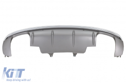 Rear Diffuser Double Outlet with Exhaust Muffler Tips suitable for Audi Q5 8R Facelift (2009-2016) only S-Line Bumper-image-6076693