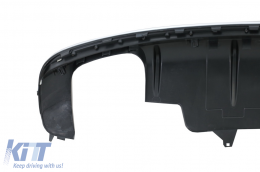 Rear Diffuser Double Outlet with Exhaust Muffler Tips suitable for Audi Q5 8R Facelift (2009-2016) S-Line Bumper-image-6076778