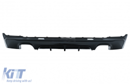 Rear Diffuser Double Outlet with Front Spoiler Lip and Side Skirts Add-on Lip Extensions suitable for BMW 2 Series F22 F23 (2013-) M Performance Design Piano Black-image-6076999