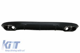 Rear Diffuser & Exhaust Tips and Central Grille suitable for Mercedes E-Class C238 A238 AMG Sport Line (2016+) E53 GT-R Design All Black-image-6058835